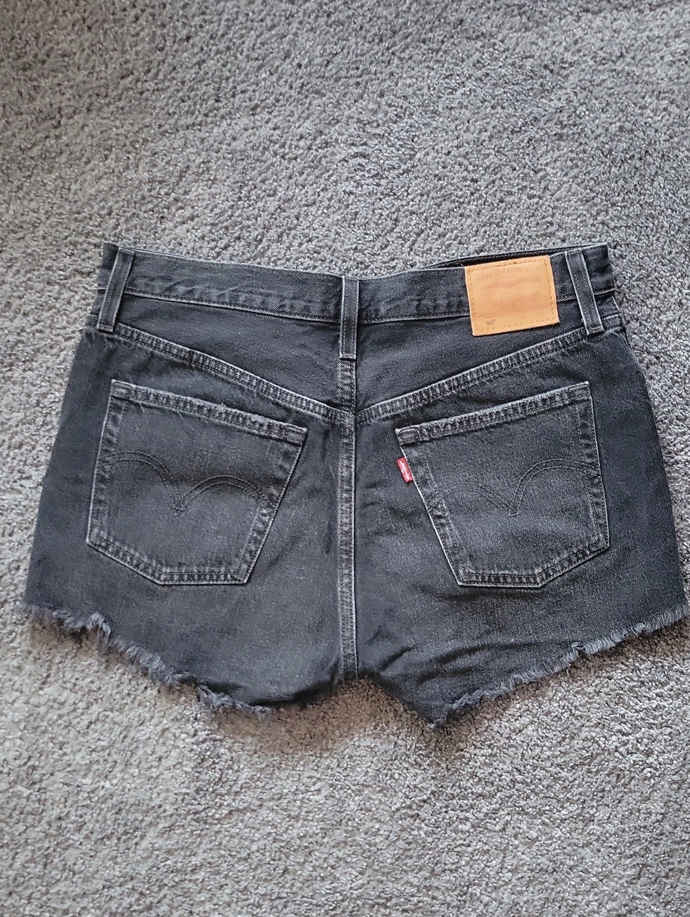 Women's Black Denim Cutoff Shorts with Raw Hem
